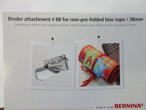 Binder attachment  for unfolded bias tape #88