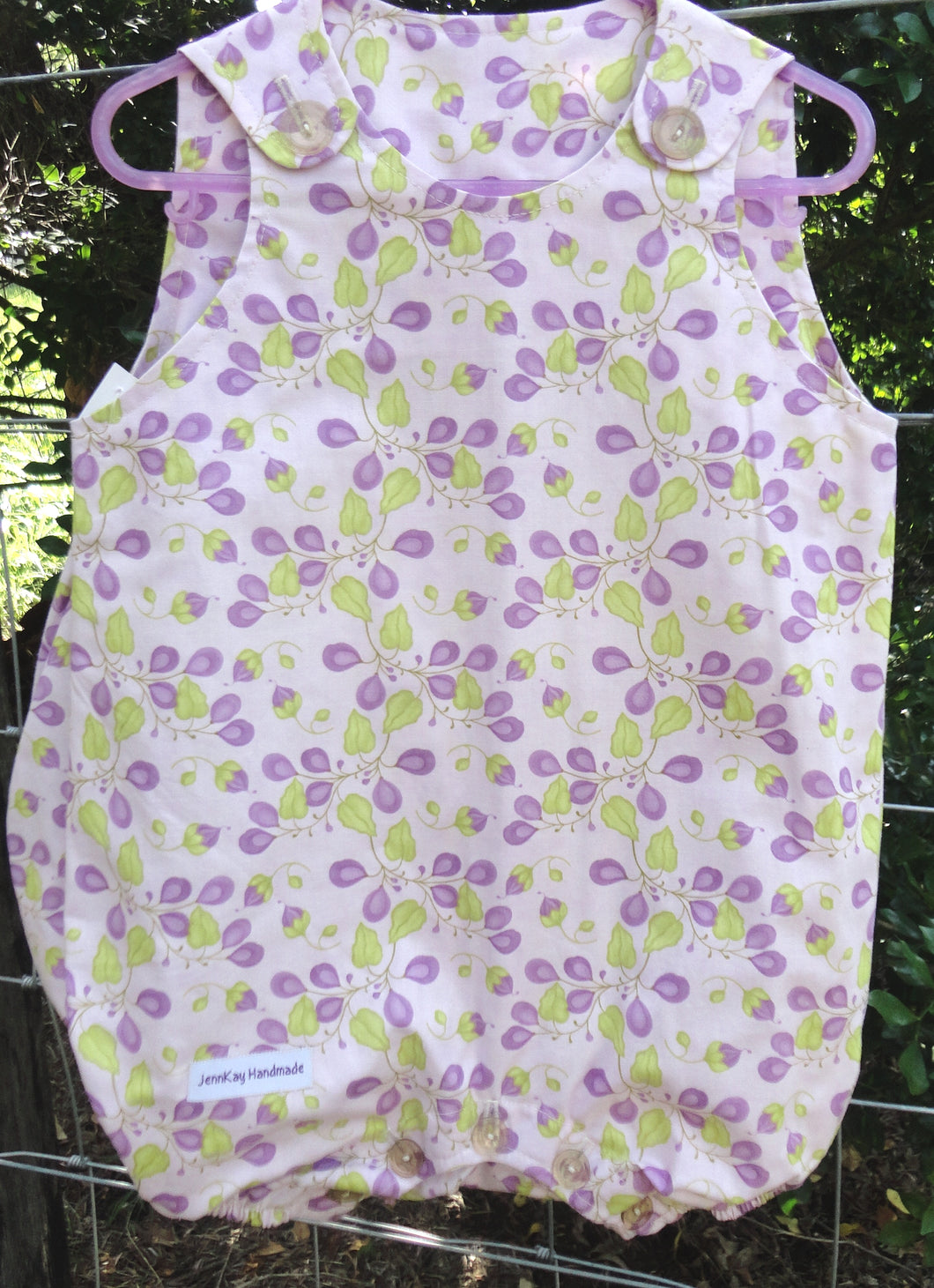 Baby Romper Suit - Lilac Buds - 9 - 12 months