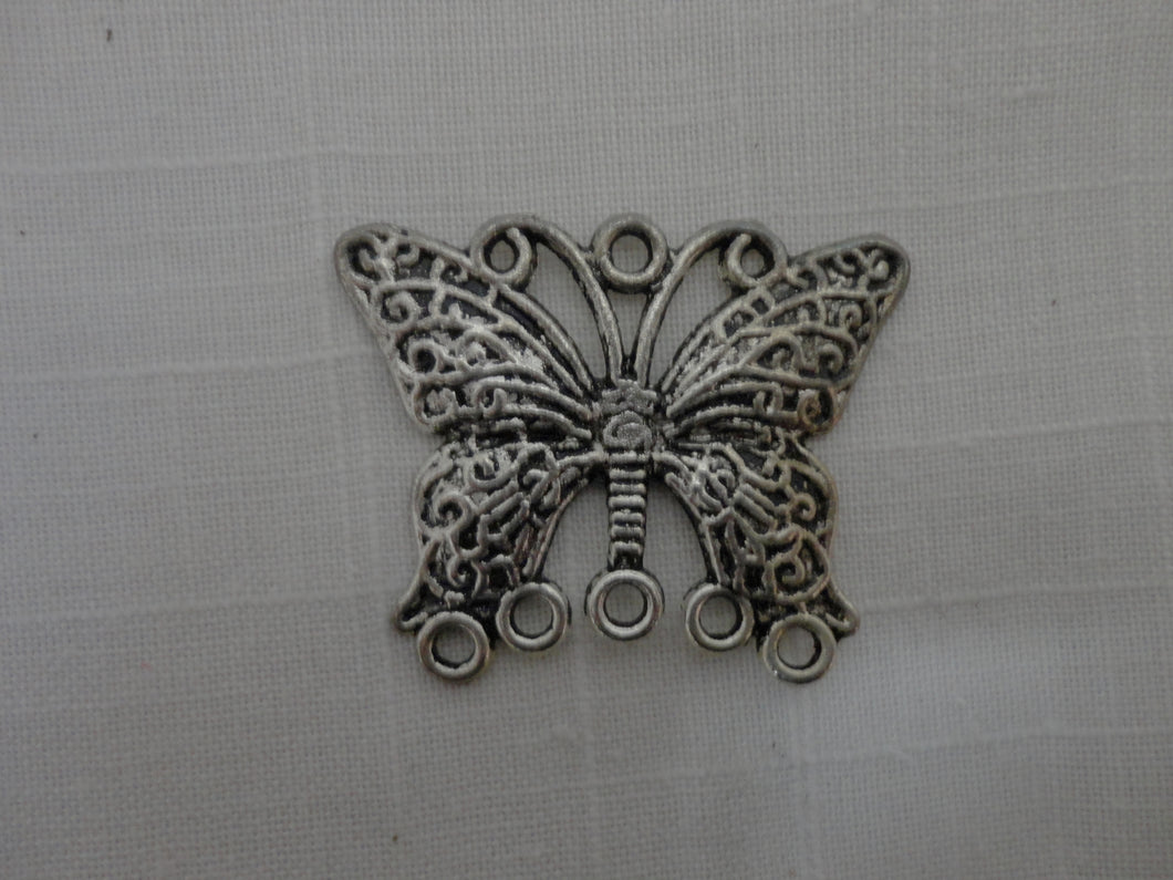 Silver Butterfly Button or Charm