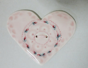 Handmade Ceramic Button - Heart
