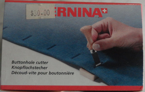 Buttonhole cutter with wooden block