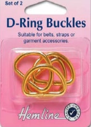 D Ring Buckles - Gold 12mm
