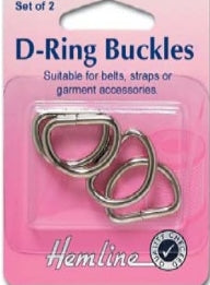 D Ring Buckles - Silver 12mm