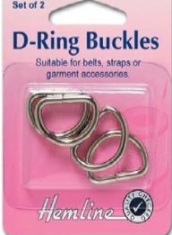 D Ring Buckles - Silver 12mm