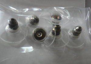 Earring Backs - Plastic Silver