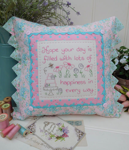 'Happy Birthday'  by Sally Giblin for The Rivendale Collection - cushion pattern