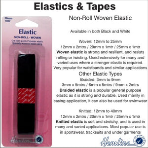 Elastic - Non Roll Woven 12mm x 2m