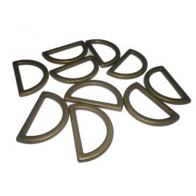 D Rings Flat Antique Gold 15mm